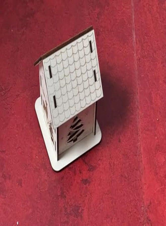 مكعبات ثلاثية الأبعاد | لعبة منزل خشبي ثلاثي الأبعاد لعيد الميلاد | منزل صغير مقطوع بالليزر بتصميم احتفالي | تجميع ذاتي | لعبة تعليمية | نموذج خشبي مزخرف لوضعه على الطاولة - Image 4